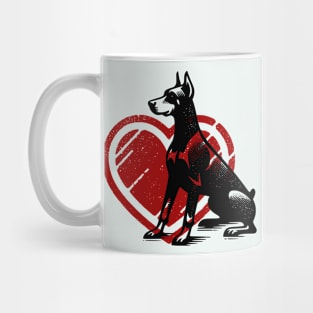 Doberman Heart Mug